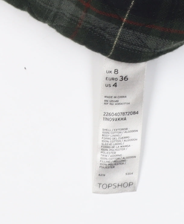 Womens UK Size 8 Topshop Black Parka Coat