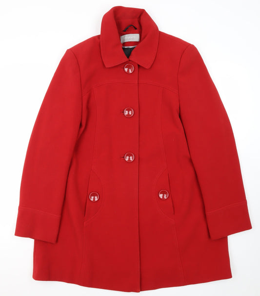 Womens UK Size 12 BHS Red Overcoat