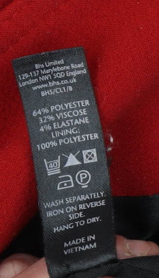 Womens UK Size 12 BHS Red Overcoat