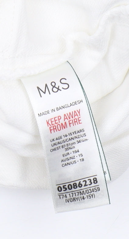 Marks and Spencer Girls Ivory Playsuit 14-15 Years