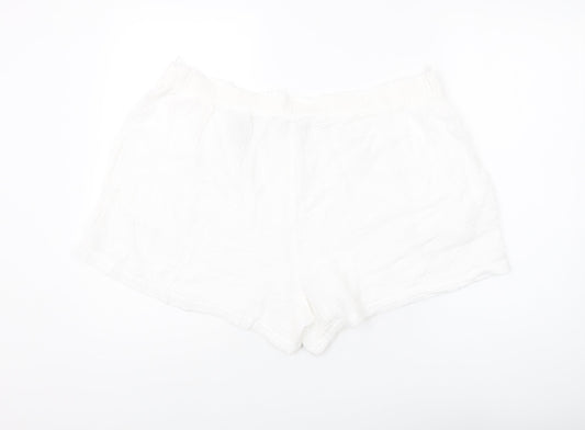 Marks and Spencer Women's White Cotton Shorts Size 22