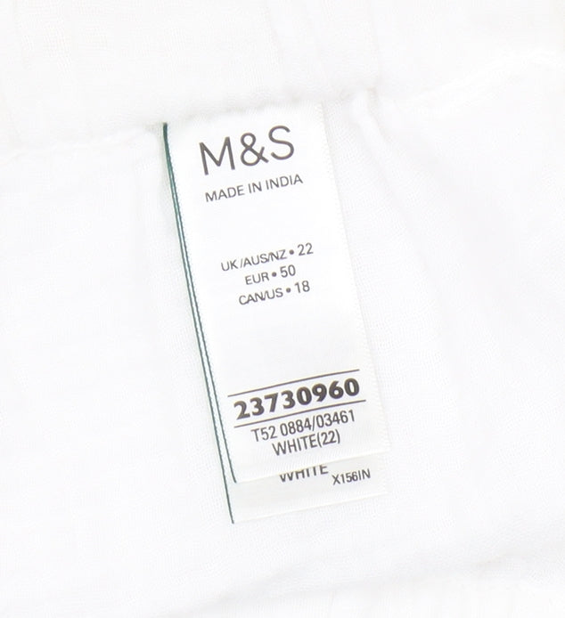 Marks and Spencer Women's White Cotton Shorts Size 22