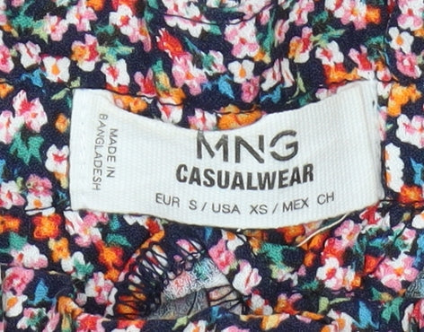 MNG Women's Multicoloured Paperbag Shorts S - Viscose, Floral