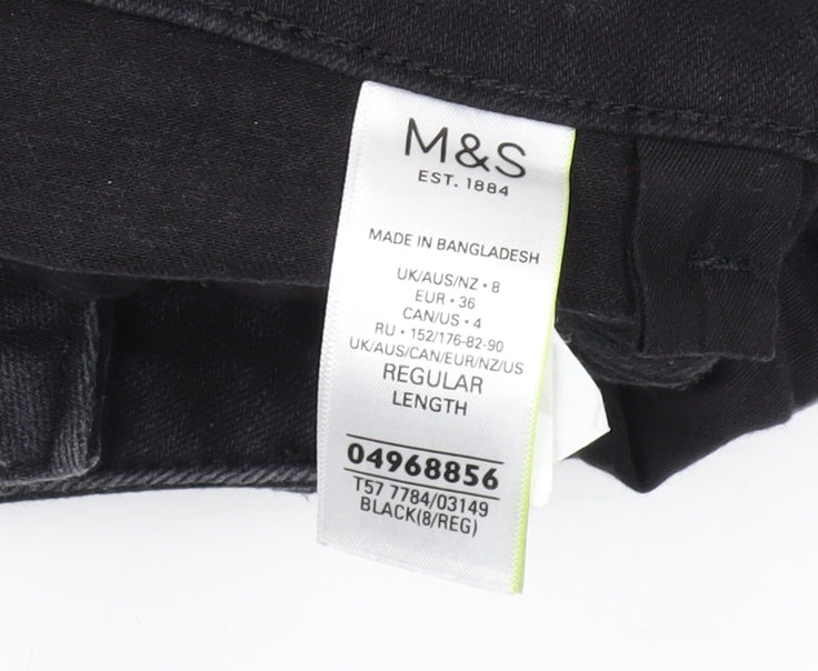 Womens UK Size 8 Marks and Spencer Regular Fit Skinny Black Jeans
