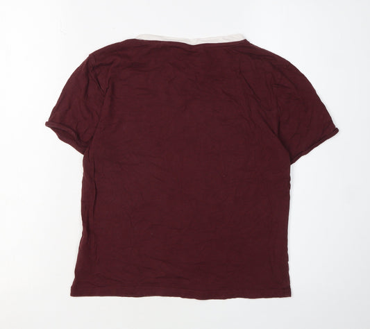 Jack Wills Women's Red Ringer T-Shirt Size 12