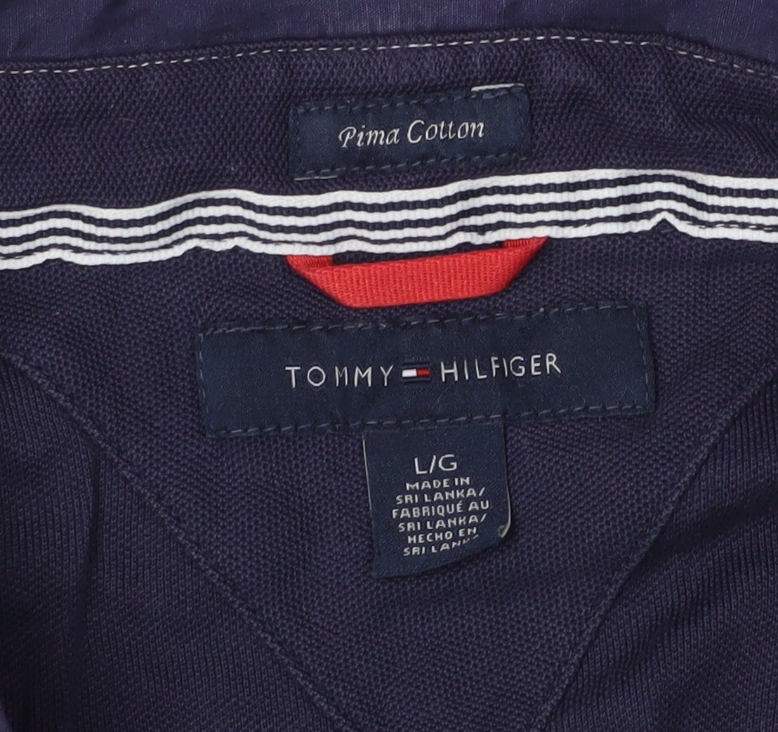 Tommy Hilfiger Men's Blue Cotton Polo Shirt L