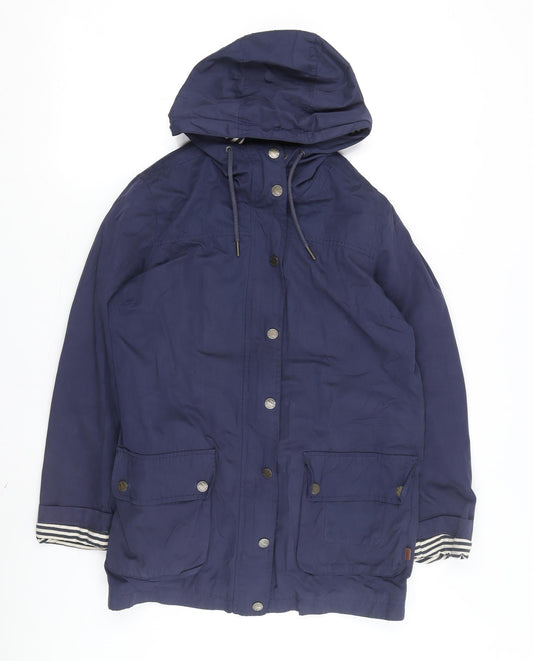 Womens UK Size 10 FatFace Blue Parka Coat