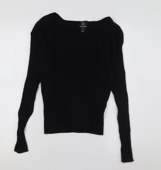 Womens UK Size 10 Threadbare Black Pullover Jumper