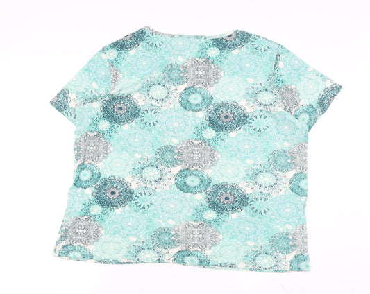 Damart Women's Multicoloured Geometric T-Shirt, XL, Cotton