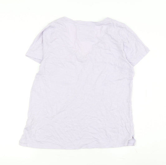 FatFace Women’s White Cotton V-Neck T-Shirt Size 8