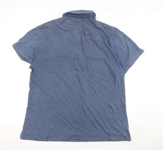 Gap Men's Blue XL Polo Shirt with Collar, Short Sleeve