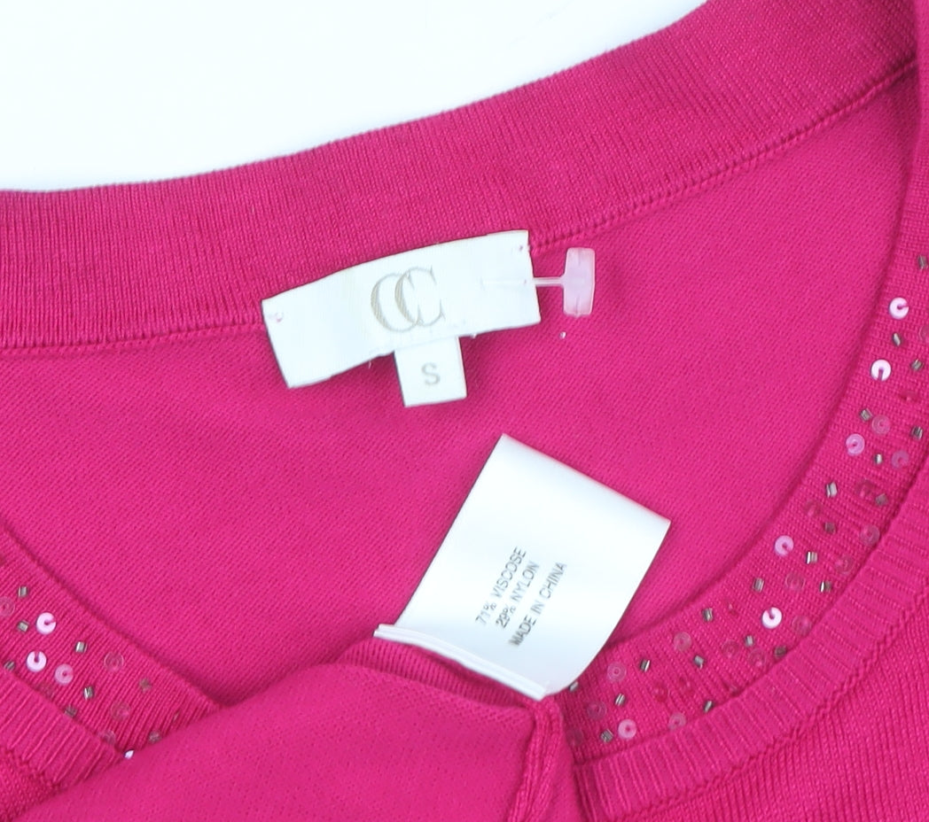 Womens UK Size S CC Pink Pullover Jumper