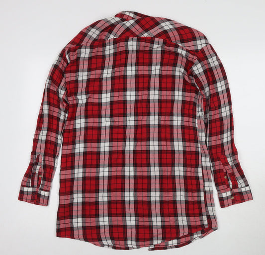 Womens UK Size 6 H&M Red Basic Button-Up