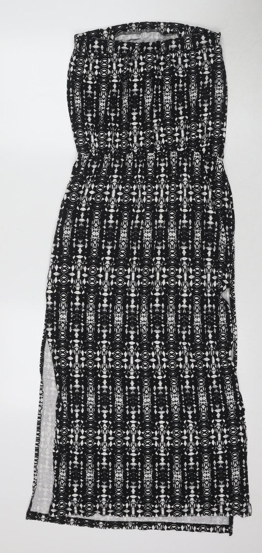 Next Women's Black Strapless Sheath Dress Size 8