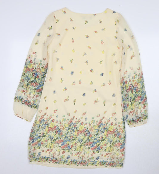 H&M Women's Multicoloured Floral Shift Dress Size 8