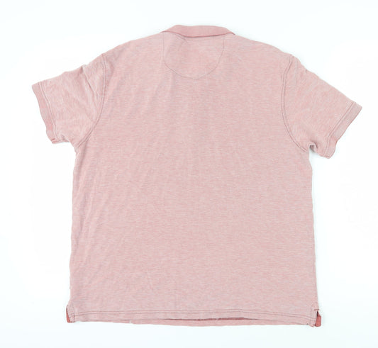 Jasper Conran Men's Pink Cotton Polo Shirt L Casual