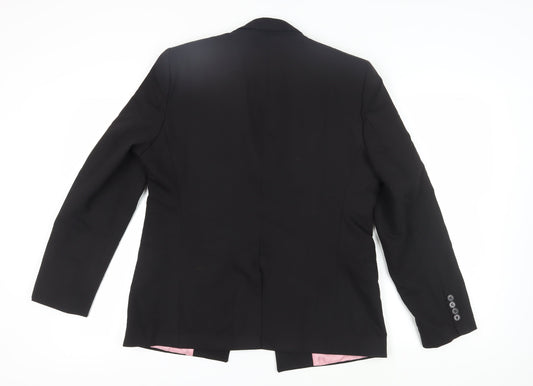 Mens UK Size 38 Boohoo Regular Black Suit Jacket