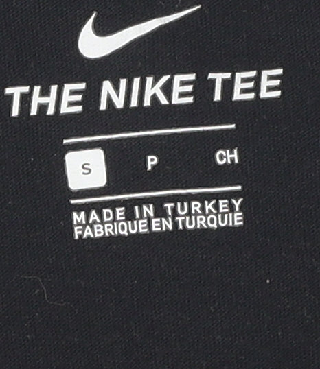 Nike Men's Black Sports T-Shirt, Size S, Graphic Print, Cotton