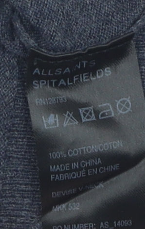 AllSaints Men's Grey V-Neck Pullover Jumper - Size S