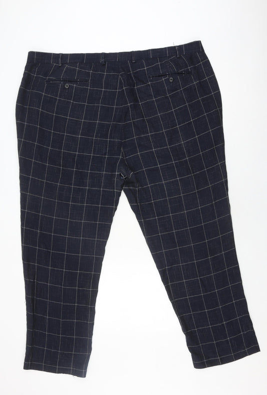 Jacamo Men's Black Check Trousers Size 48S
