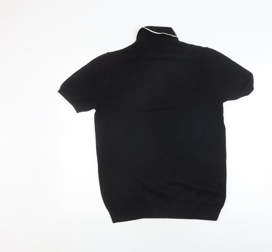 Guide London Black Men's Medium Polo, Short Sleeve Knit