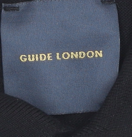 Guide London Black Men's Medium Polo, Short Sleeve Knit