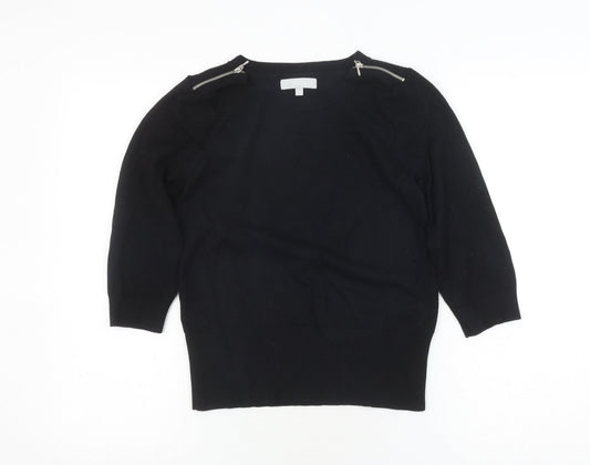 Additional front view of Red Herring Women's Black Basic Knit Top, size 2
