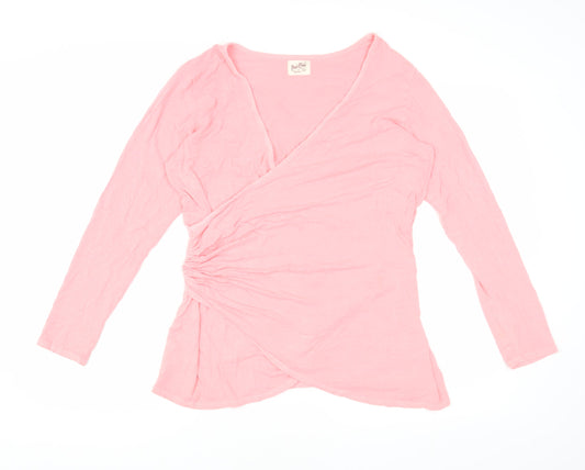 A Postcard from Brighton Women's Pink Wrap Blouse Size 4