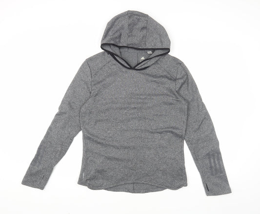 Additional front view of Adidas Women's Grey Small Pullover Hoodie