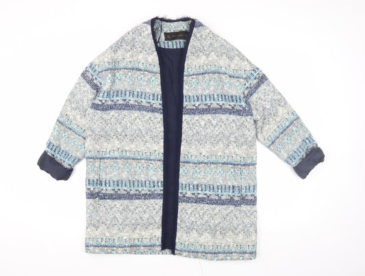 Zara Women’s Multicoloured Long Overcoat Size 8