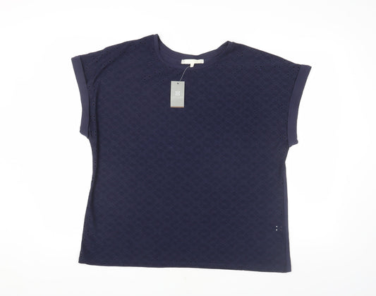 Womens UK Size 14 Lakeland Blue Basic T-Shirt