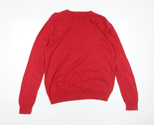 Voi Jeans Men's Red Crew Neck Pullover Jumper M