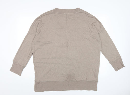 Next Beige V-Neck Pullover Jumper L Unisex Adults