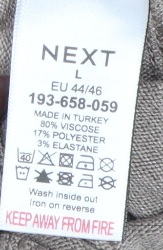 Next Beige V-Neck Pullover Jumper L Unisex Adults