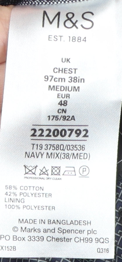Mens UK Size 38 Marks and Spencer Regular Grey Suit Jacket
