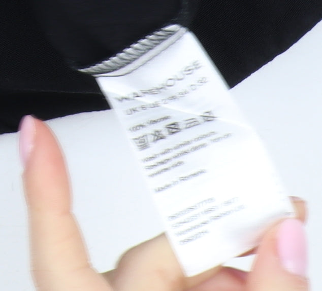 Warehouse Women's Black Size 6 Belted Jumpsuit