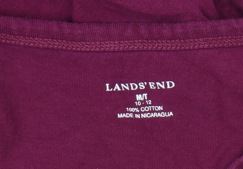 Womens UK Size M Lands' End Purple Basic T-Shirt