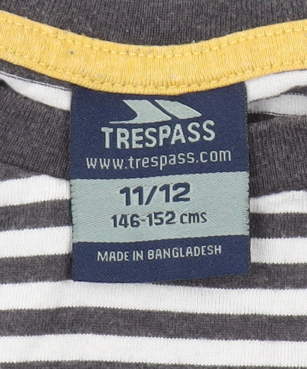 Trespass Boys Striped Long Sleeve T-Shirt, Multicoloured, 11-12 Years