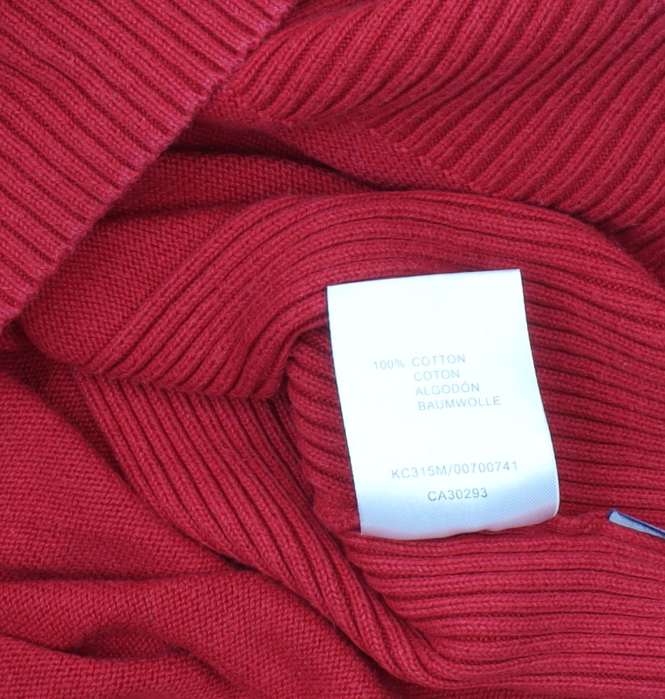 Morley Men's Red V-Neck Cotton Pullover - XL