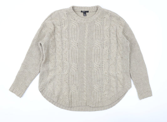 Womens UK Size S Mango Beige Pullover Jumper