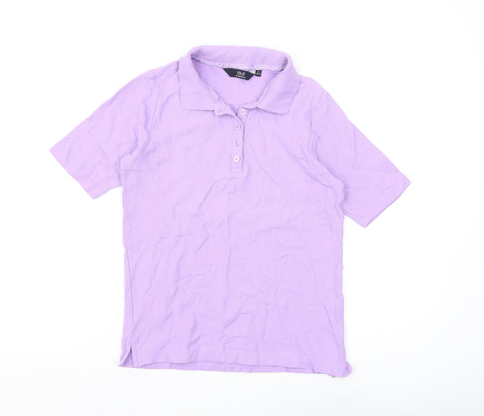 Womens UK Size S ISLE Purple Basic Polo