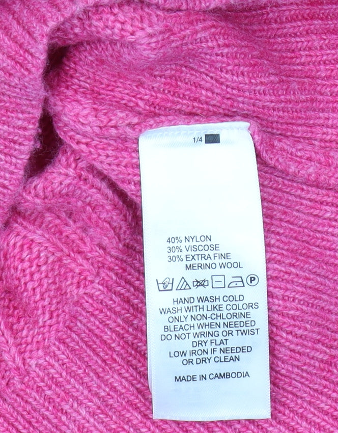 Aphorism Women's Pink Crew Neck Cable Knit Jumper M