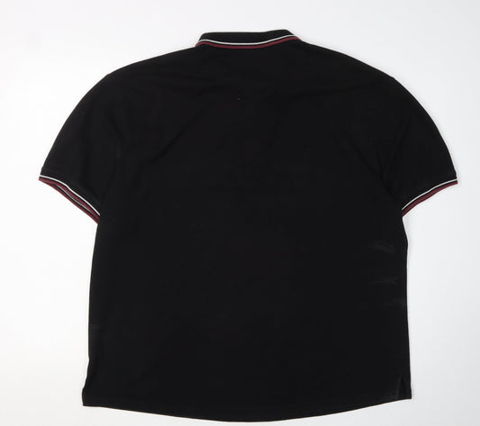 Firetrap Men's Black Polo 4XL Collared Short Sleeve