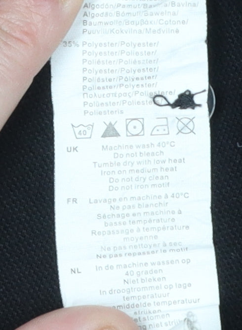 Firetrap Men's Black Polo 4XL Collared Short Sleeve