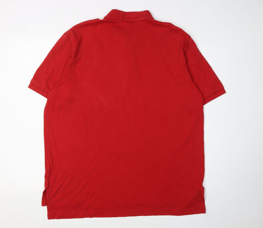 Ralph Lauren Men's Red Cotton Polo L Short Sleeve