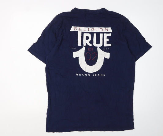 True Religion Blue Men's L Graphic Print T-Shirt