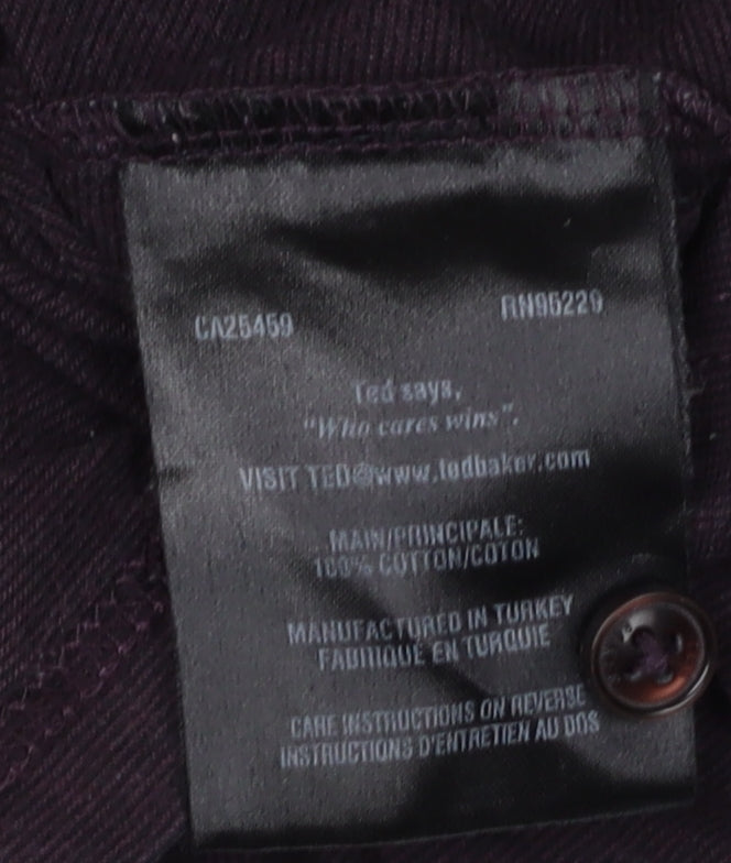 Ted Baker Men's Purple Polo, Size 10, Short Sleeve