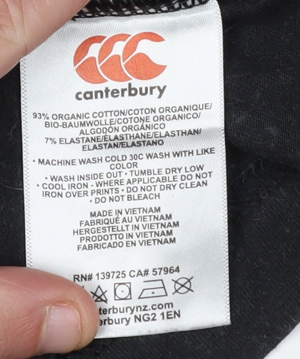 Mens UK Size M Canterbury Black T-Shirt