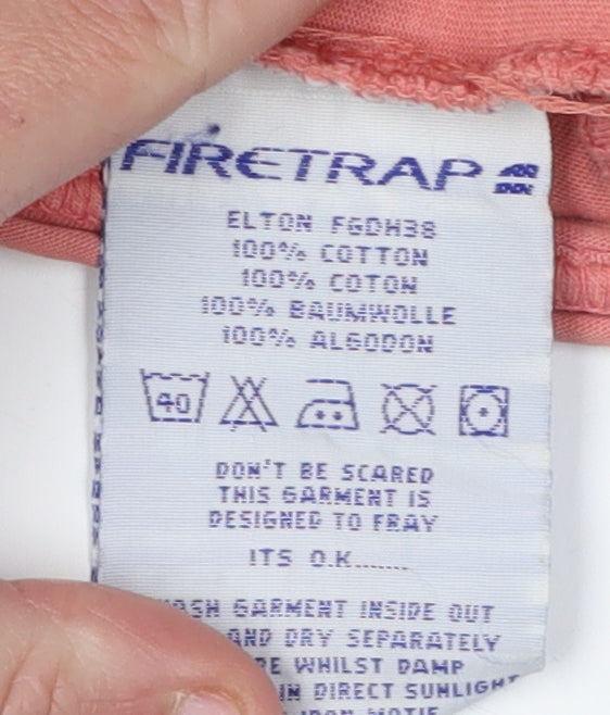 Mens UK Size L Firetrap Pink T-Shirt