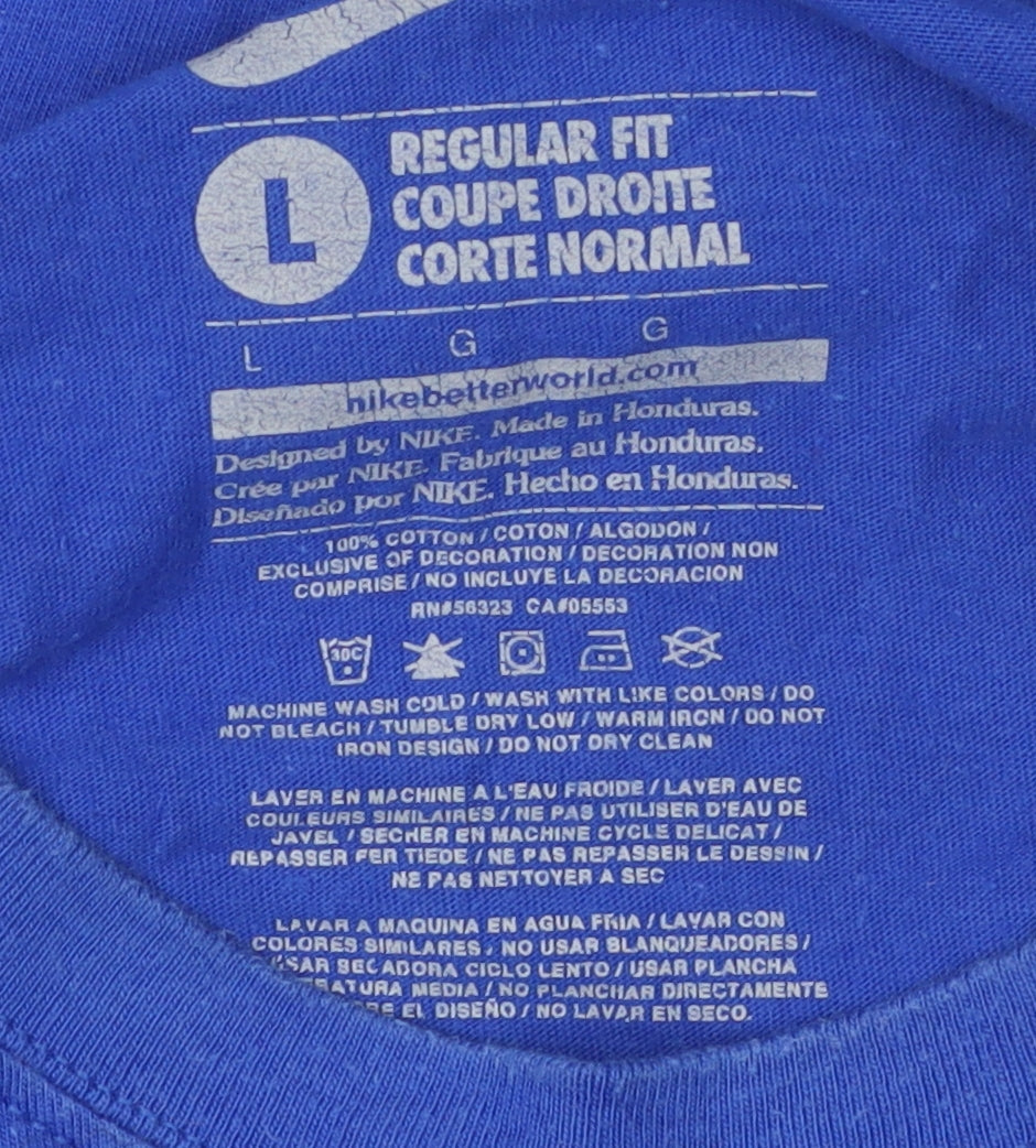 Nike Mens Blue Graphic Print T-Shirt Regular Fit Size L